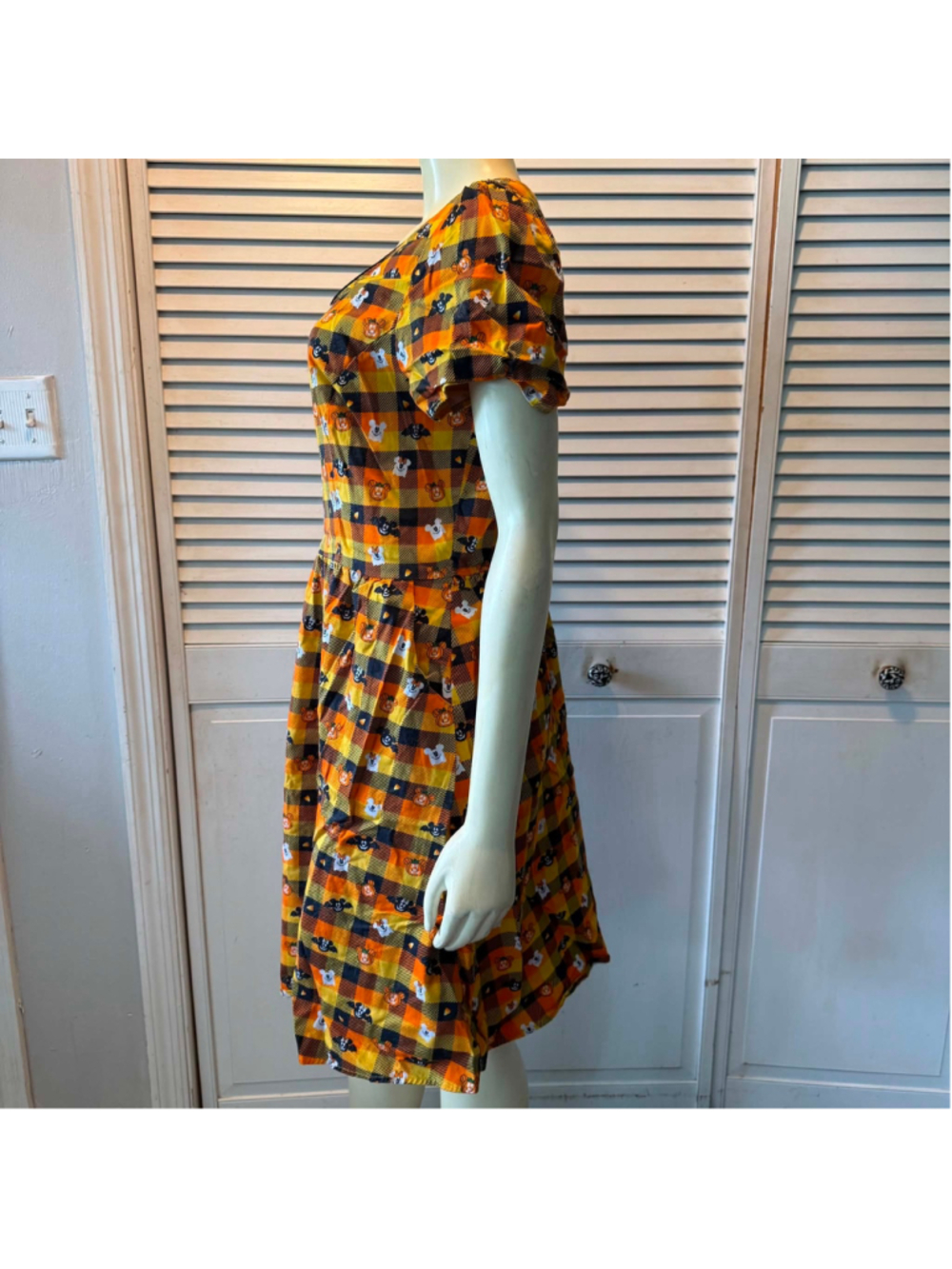 Stitch Shoppe Halloween Mickey Mouse Plaid Midi Dress Size 1XL - Picture 2 of 13